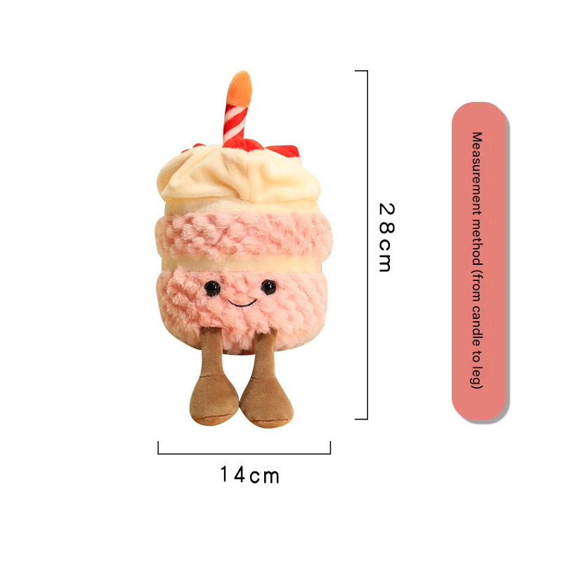 Pink Cute Birthday Cake Plush Toy Strawberry Layered Cake Pillow Birthday Gift view 4