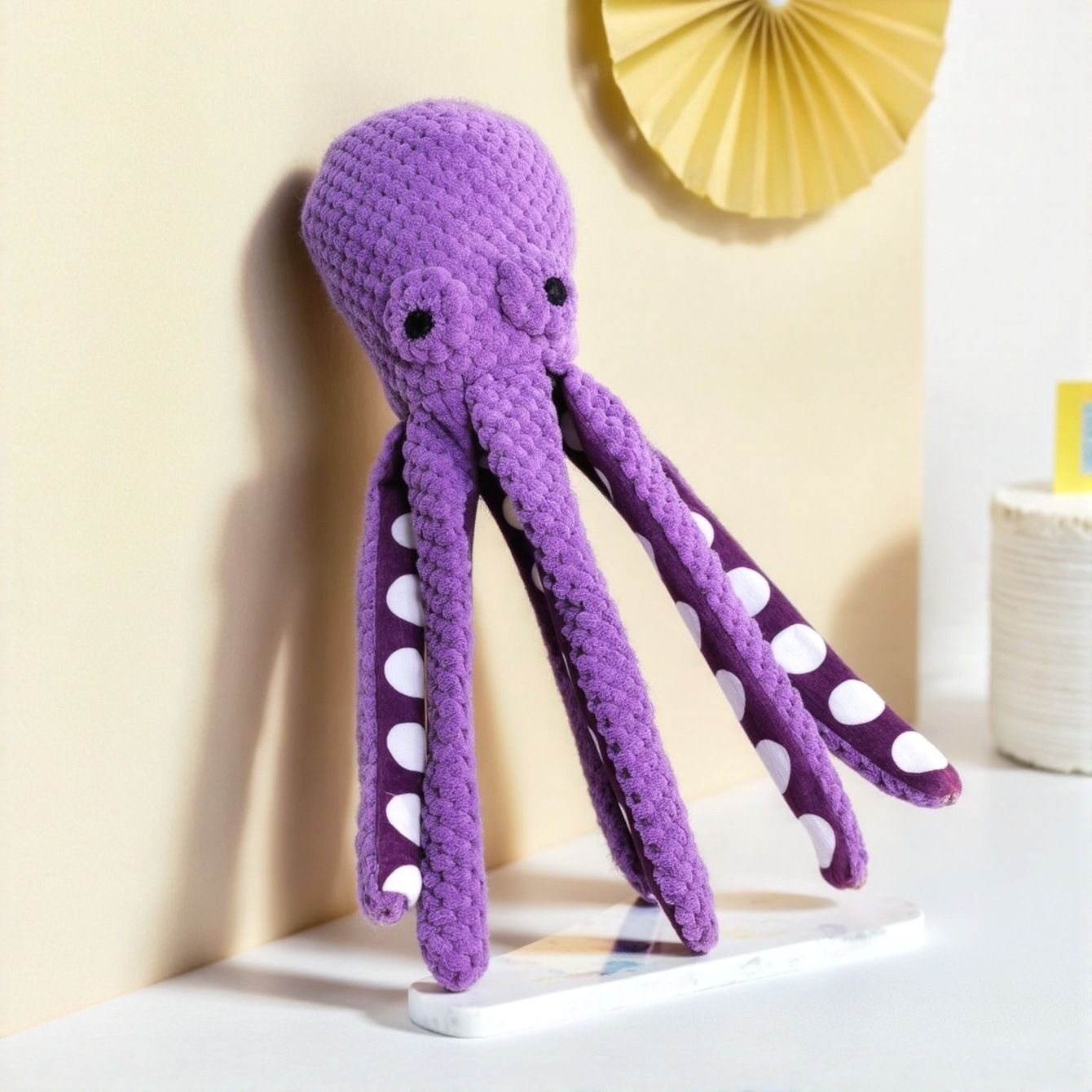2-Pack Purple Plush Octopus Dog Toy with Squeaker - Interactive Chew Toy for Small