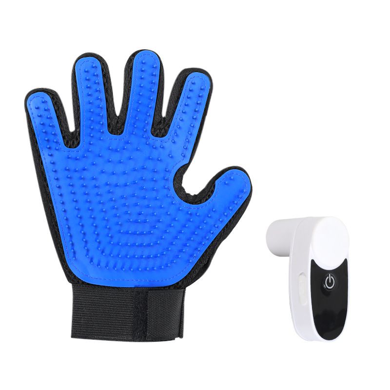 Black Blue Pet Grooming Spray Glove with White Detachable Typec Mister - TPR — image 1