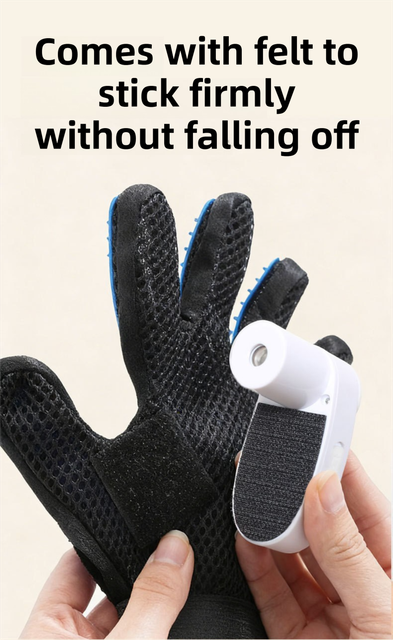 Black Blue Pet Grooming Spray Glove with White Detachable Typec Mister - TPR view 5