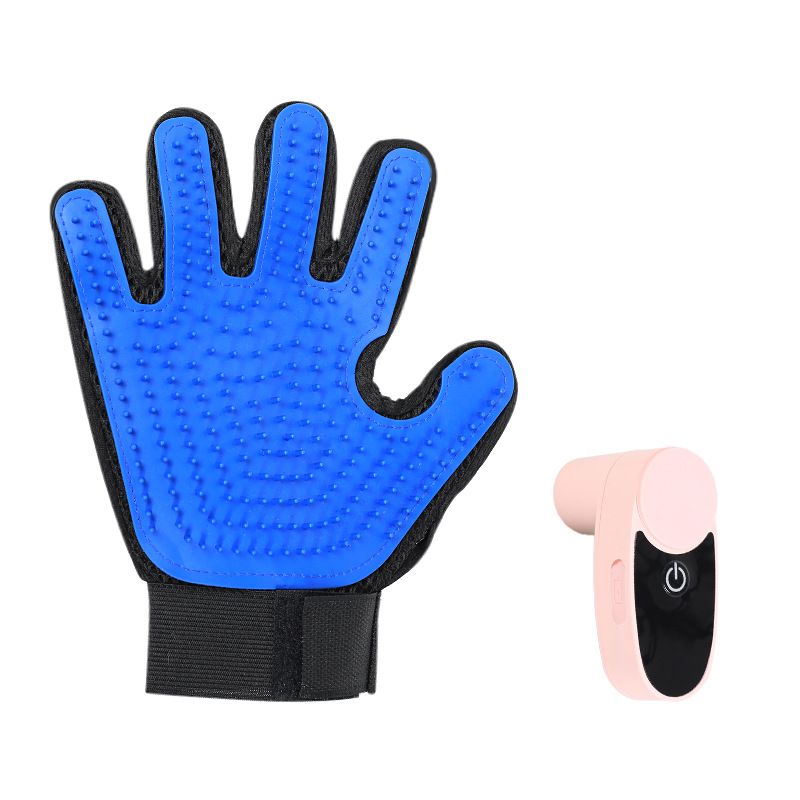 Black Blue Pet Grooming Spray Glove with Pink Detachable Typec Mister - TPR — image 1