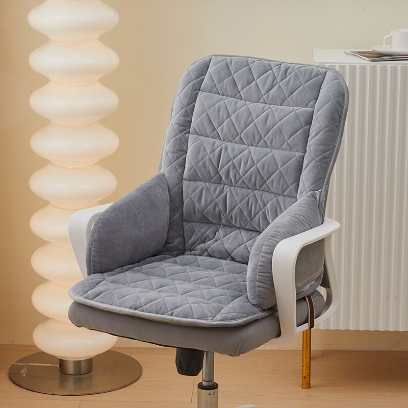 Grey Premium Quilted Plush Integrated Seat Cushion & Backrest – Thickened — image 1
