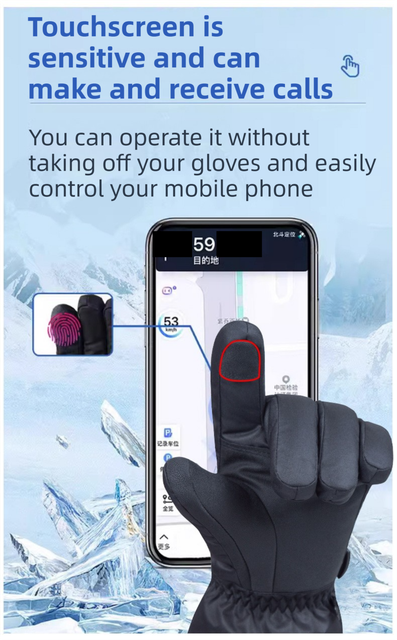 Winter 3 Level Intelligent Heated Gloves with Touchscreen Fingertip & view 2