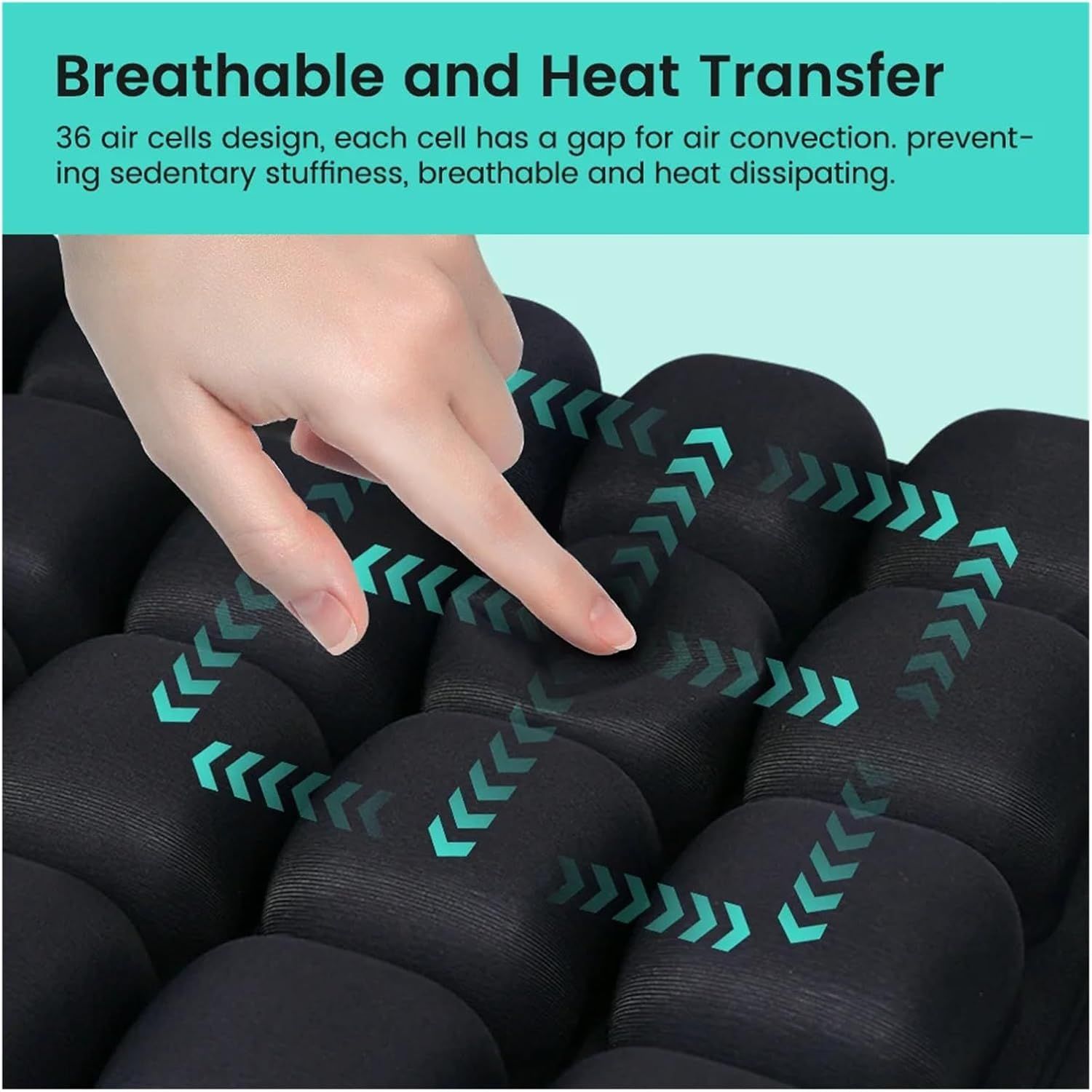Tie-dye Blue and White Portable 3D Aircell Travel Inflatable Seat Cushion with view 5