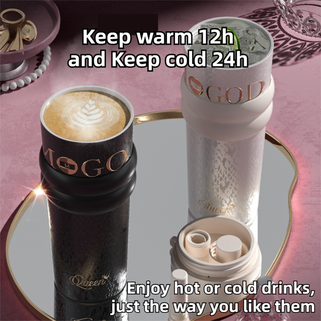 710ML Black Luxury Gradient Textured Aurora Starry Night Insulated Travel Mug view 3