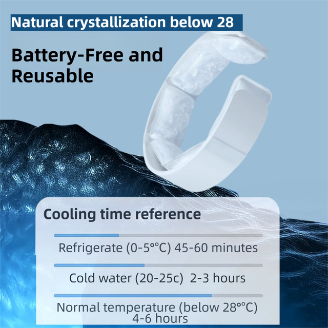 White Reusable Neck Cooling Ring – 360° Omnidirectional Wearable Ice Collar view 2