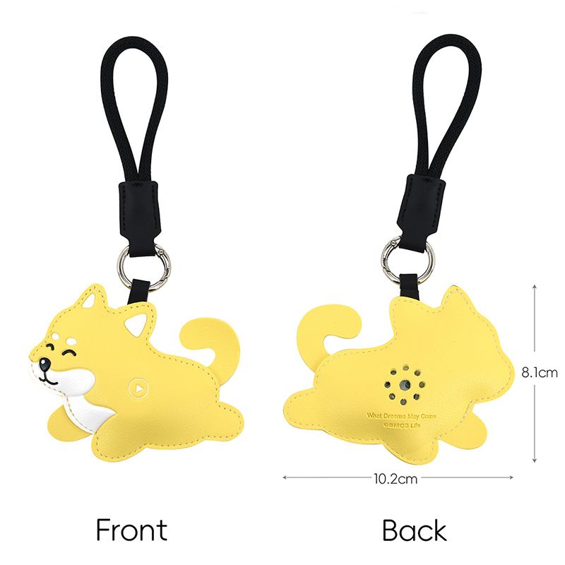 Shiba Inu Squeeze Meow Sounding Keychain Pendant – Eco-Friendly Leather Cat