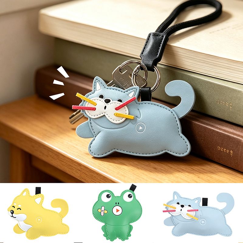 Shiba Inu Squeeze Meow Sounding Keychain Pendant – Eco-Friendly Leather Cat view 2
