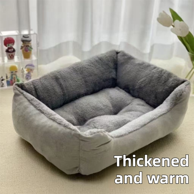 70x50x15CM Grey Premium Plush Pet Bed and Cozy Cushion Mat with Removable view 2