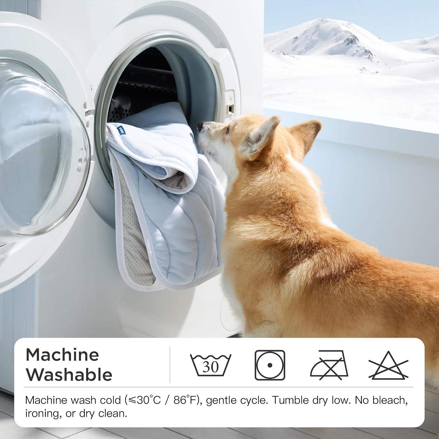 150 x 101 CM Grey Premium Wave Quiltied Pet Cooling Mat - Washable view 4