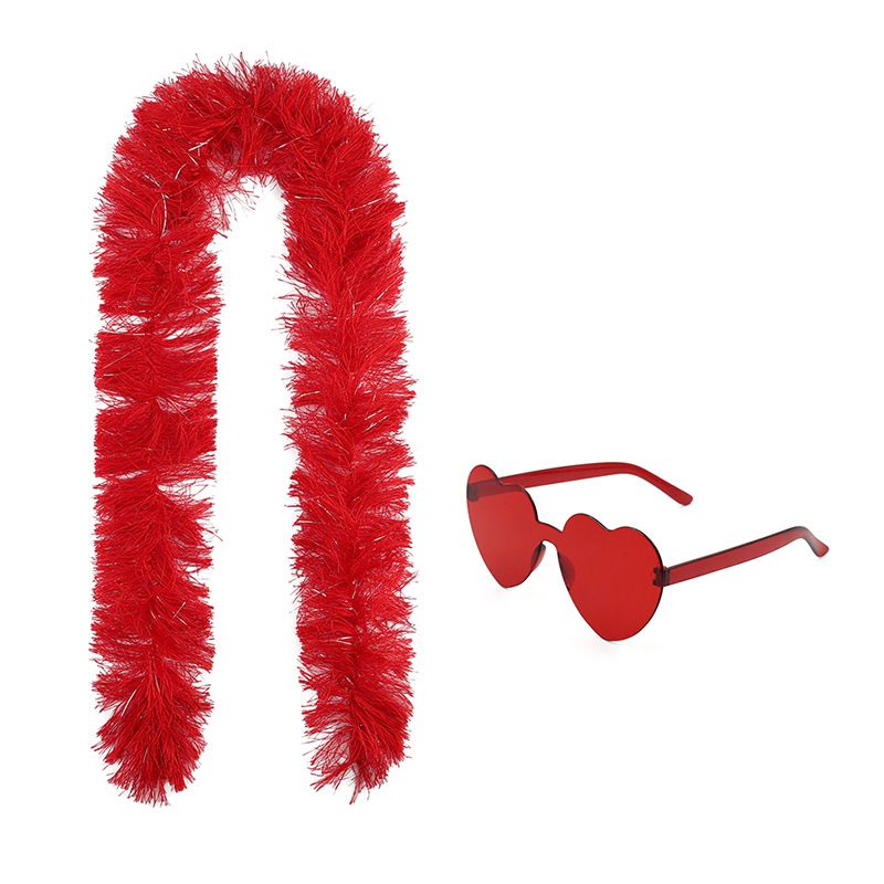 6PCS Festival Party Costume Accessories Set : Heart Shaped Sunglasses and 1.5M view 2