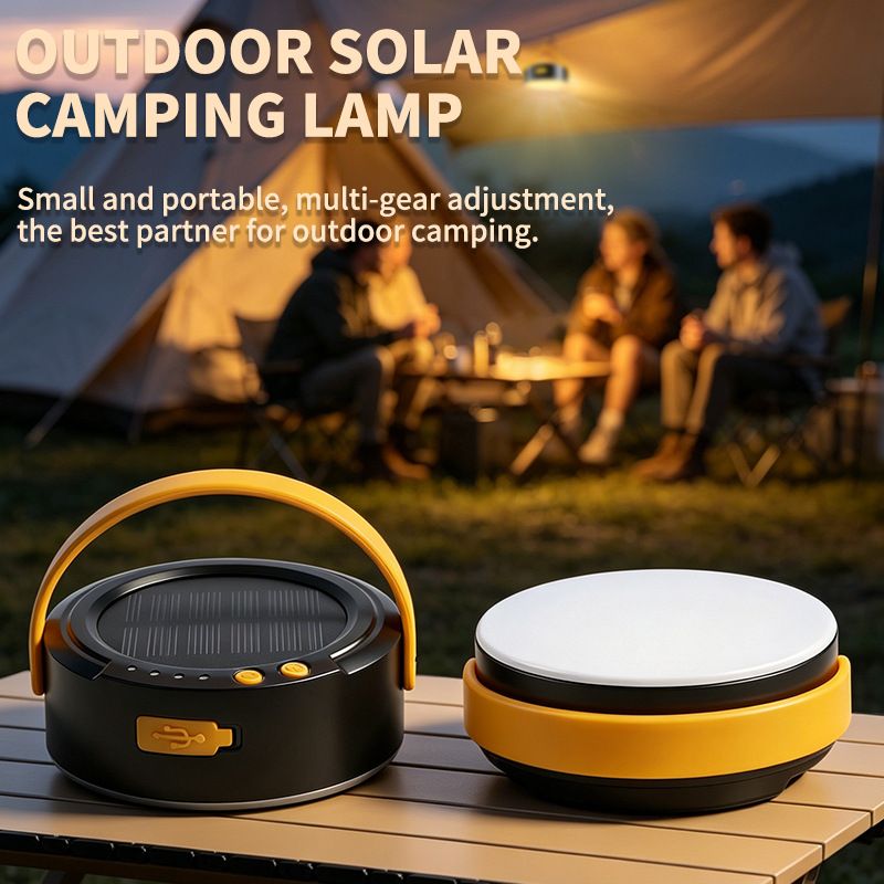 LY20 Black and Yellow Compact Solar Camping Lantern for Home Travel Use view 2