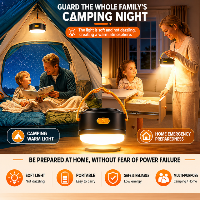 LY20 Black and Yellow Compact Solar Camping Lantern for Home Travel Use view 7