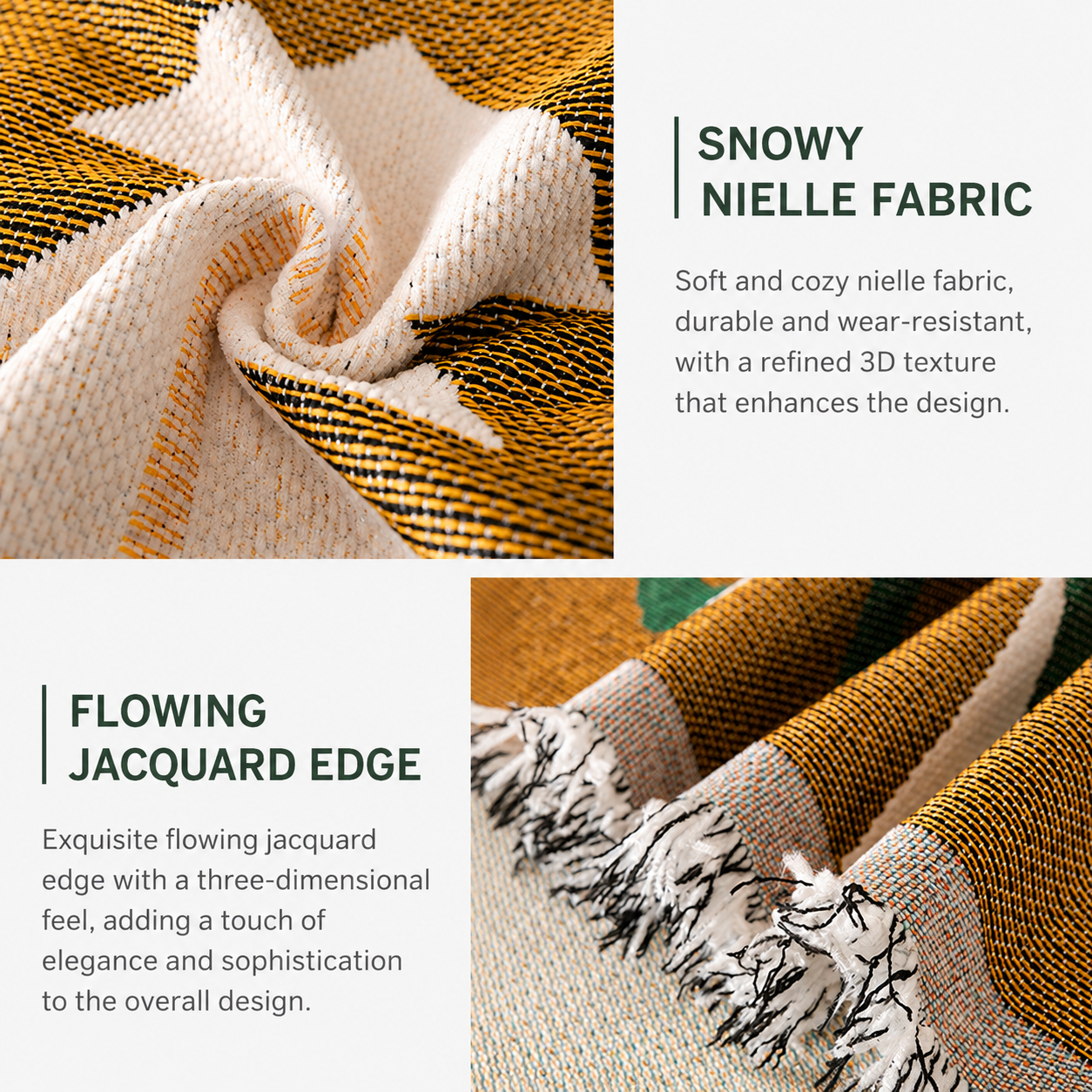 180 x 230 CM Christmas Jacquard Chenille Sofa Cover Throw Blanket with Tassel view 2