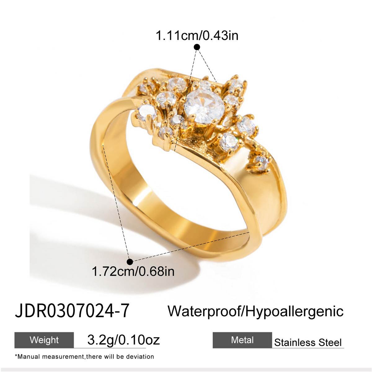 Style 3 Vintage Gold-Plated Stainless Steel Ring for Women - Waterproof view 2