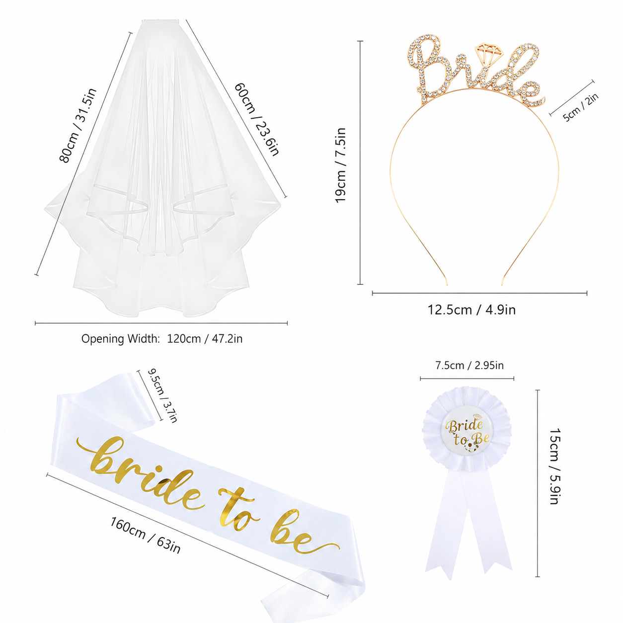 Pink and Gold Bride to Be Bachelorette Party Accessory Set view 2