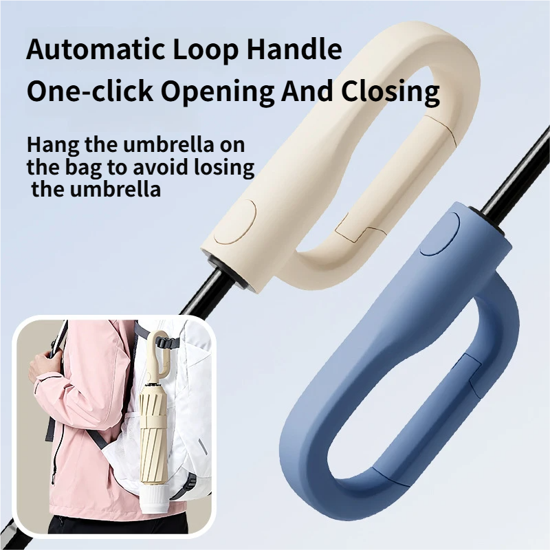 Skin Red Foldable Automatic Open Umbrella with Retractable Waterproof Sleeve view 3