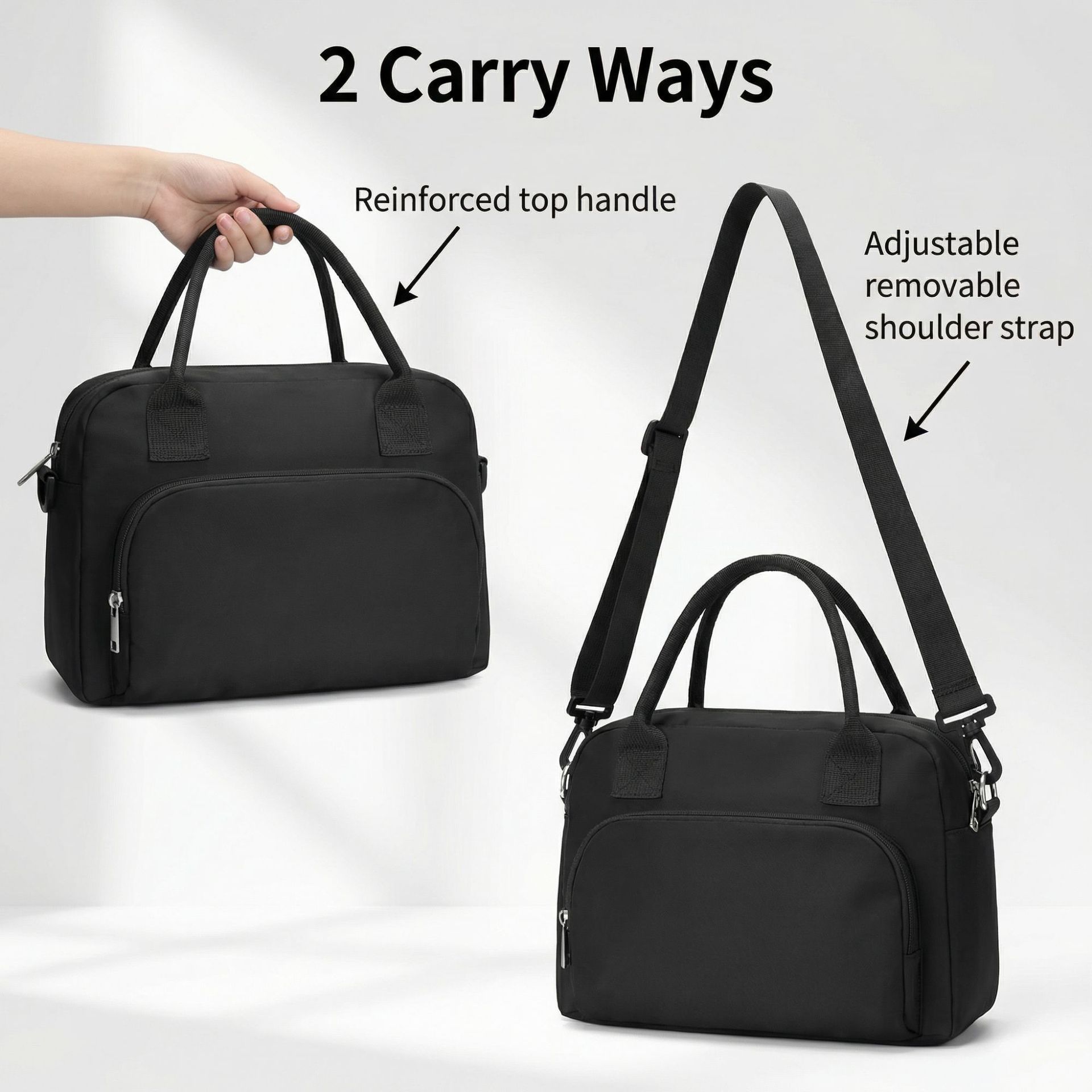 Strawberry Print Soft Corduroy Insulated Lunch Bag for Women and Students view 5