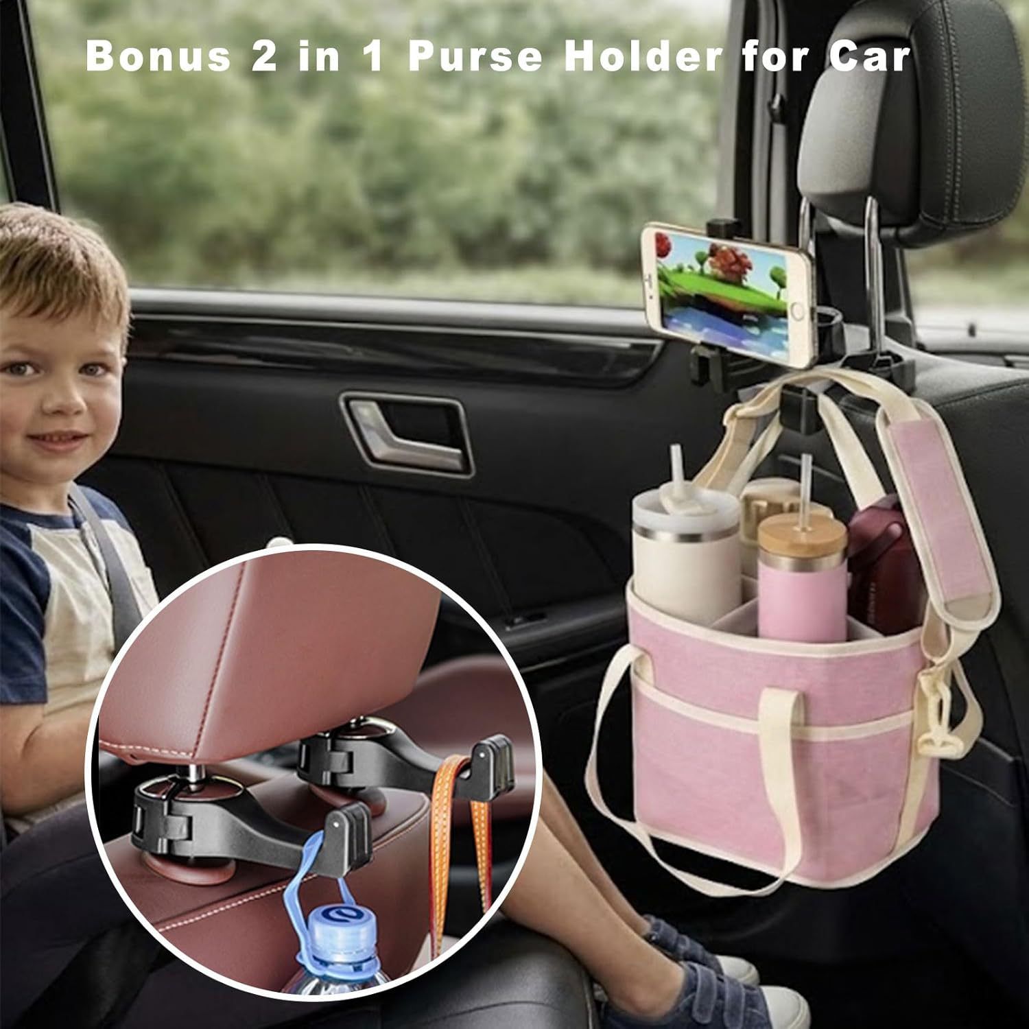 Black and Purple Foldable 4-Zone Car Insulated Drink Carrier Bag Bonus 2 Pack view 7