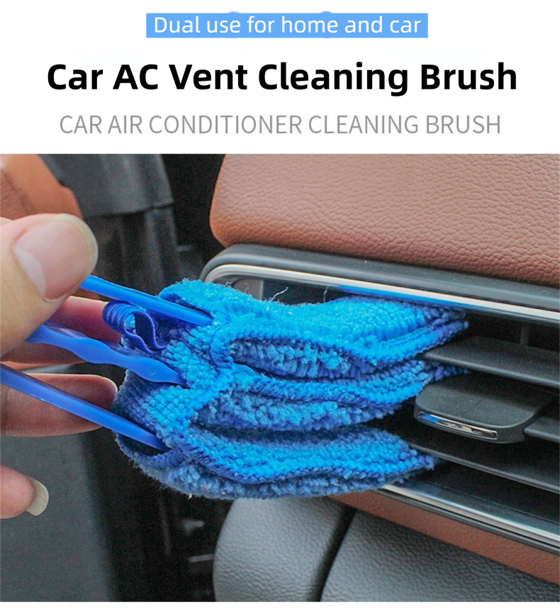 4 Pack Green Shutter and Car AC Vent Cleaner Brush with Washable Microfiber view 3