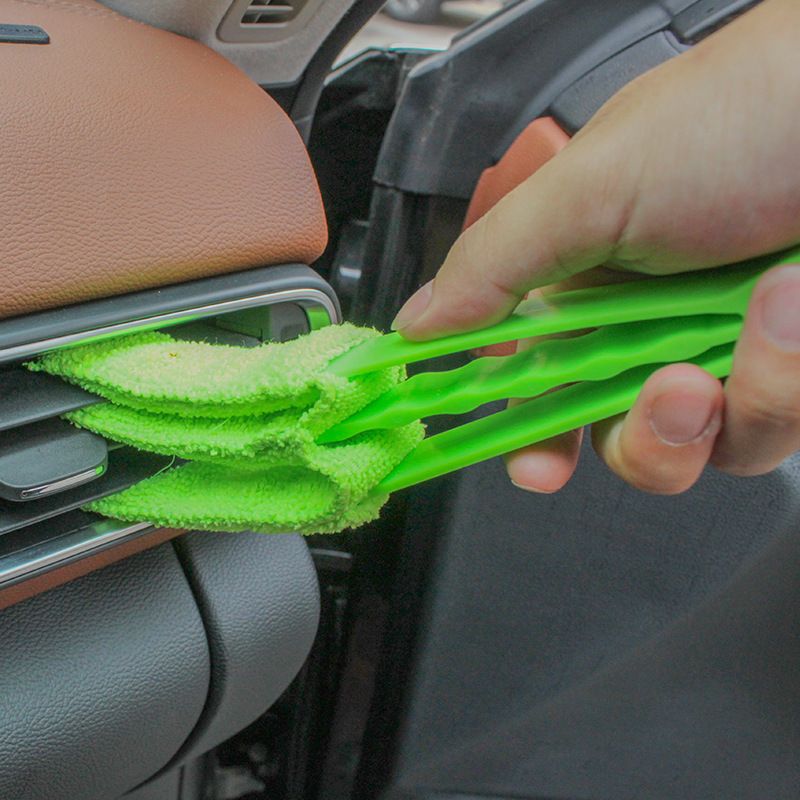 4 Pack Green Shutter and Car AC Vent Cleaner Brush with Washable Microfiber view 7