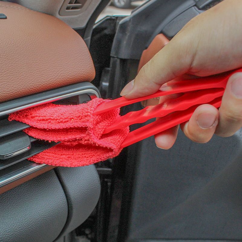 4 Pack Red Shutter and Car AC Vent Cleaner Brush with Washable Microfiber view 7