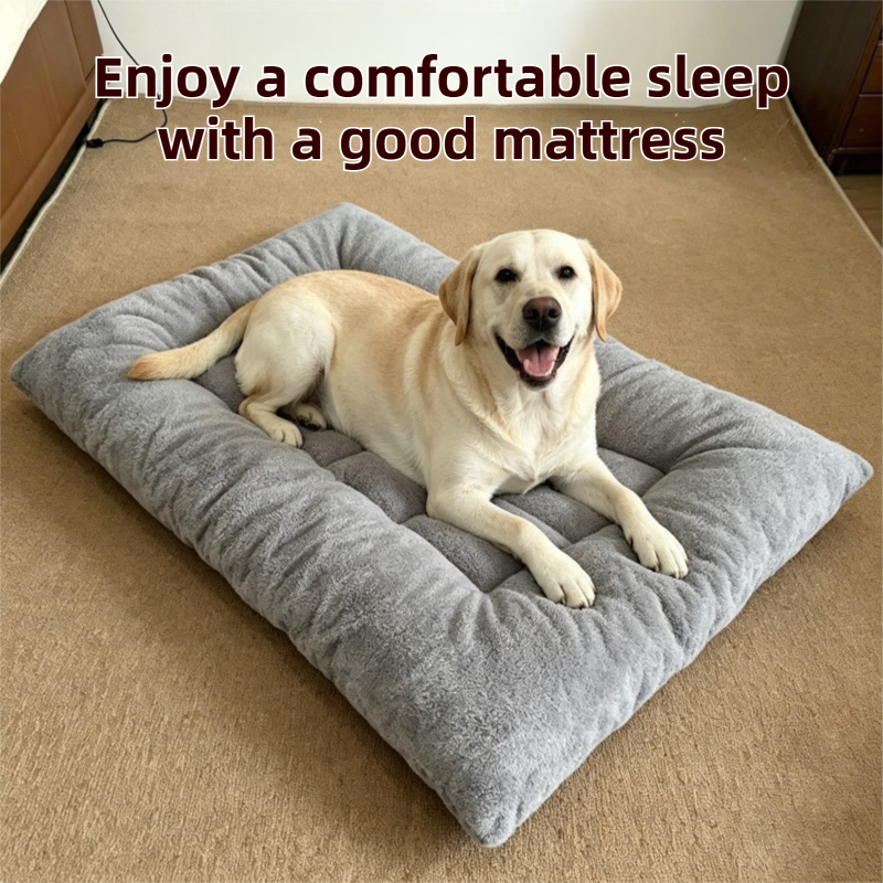 90 x 45CM Large Plush Pet Bed Mat for Dogs & Cats – Light Grey Double-Sided view 2