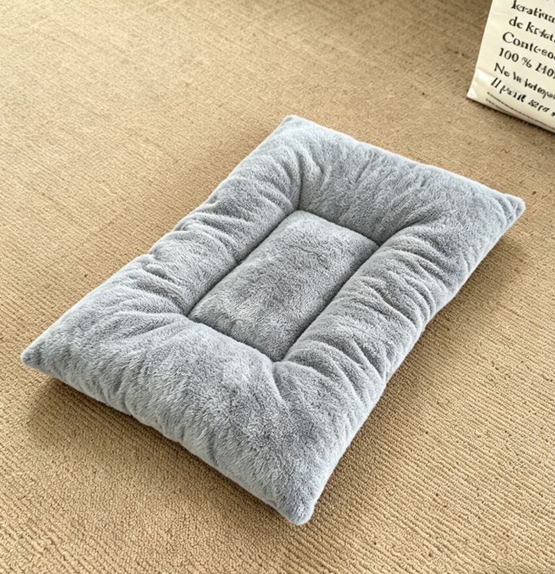 40 x 60CM Large Plush Pet Bed Mat for Dogs & Cats – Light Grey Double-Sided view 2