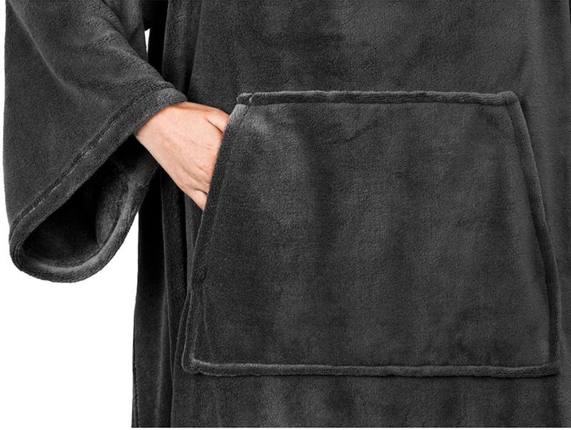 Winter Cozy Warm Loungewear Gift Set – 170 × 200CM Dark Grey Flannel Fleece view 5
