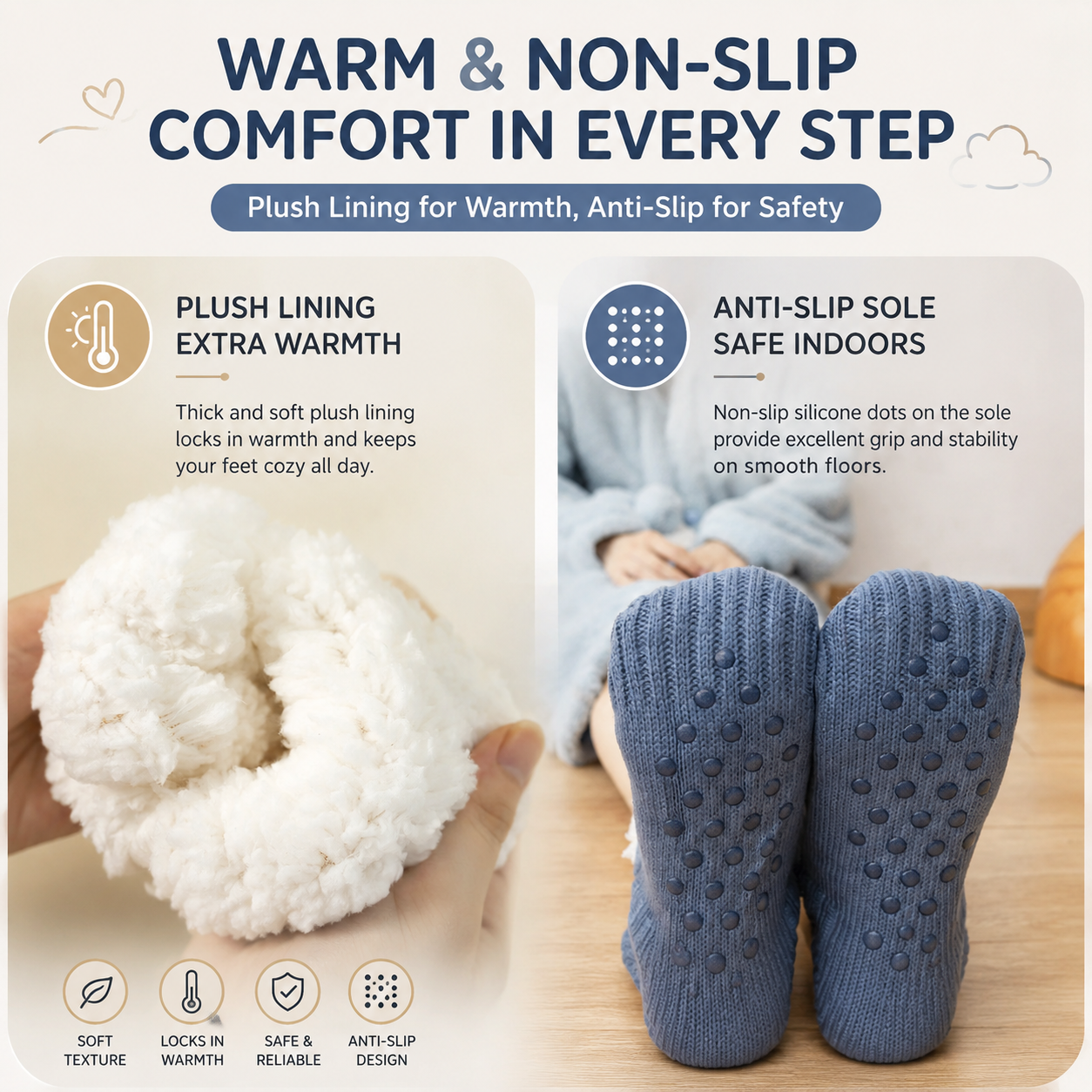 Winter Cozy Warm Loungewear Gift Set – 150 x 180CM Navy Blue Flannel Fleece view 8