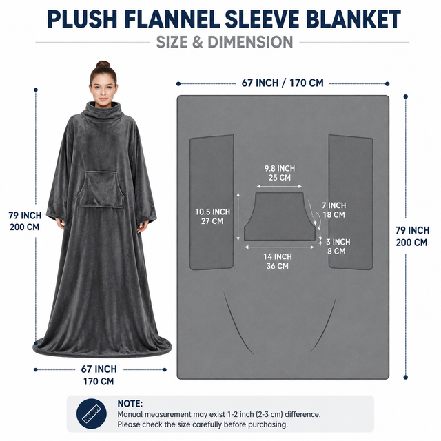 Winter Cozy Warm Loungewear Gift Set – 170 × 200CM Navy Blue Flannel Fleece view 3