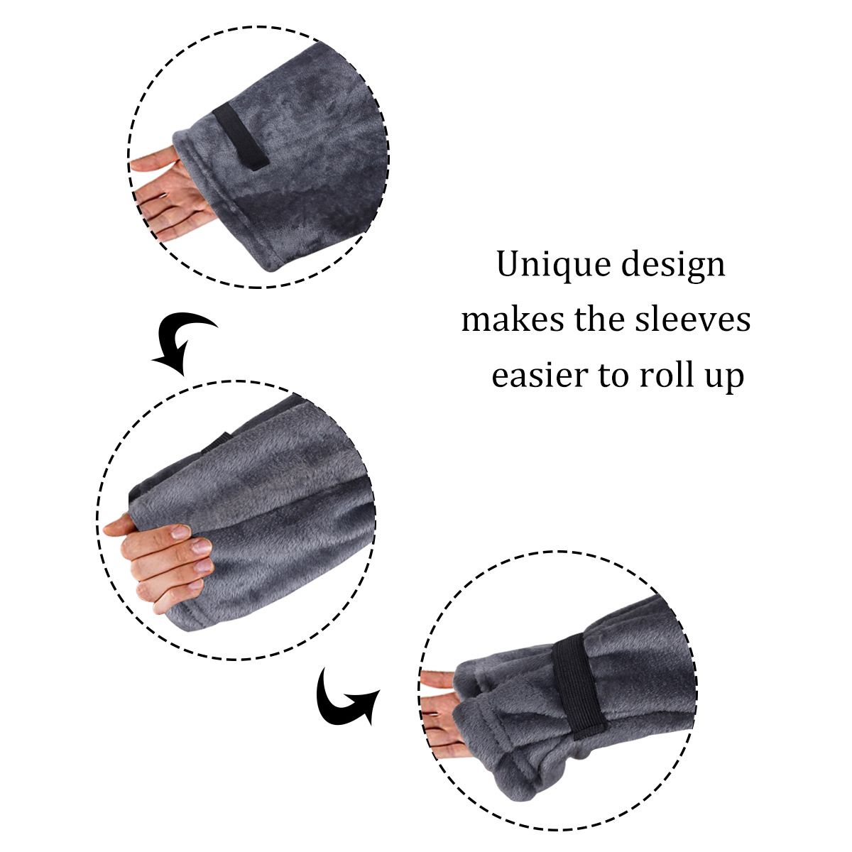 Winter Cozy Warm Loungewear Gift Set – 170 × 200CM Navy Blue Flannel Fleece view 6
