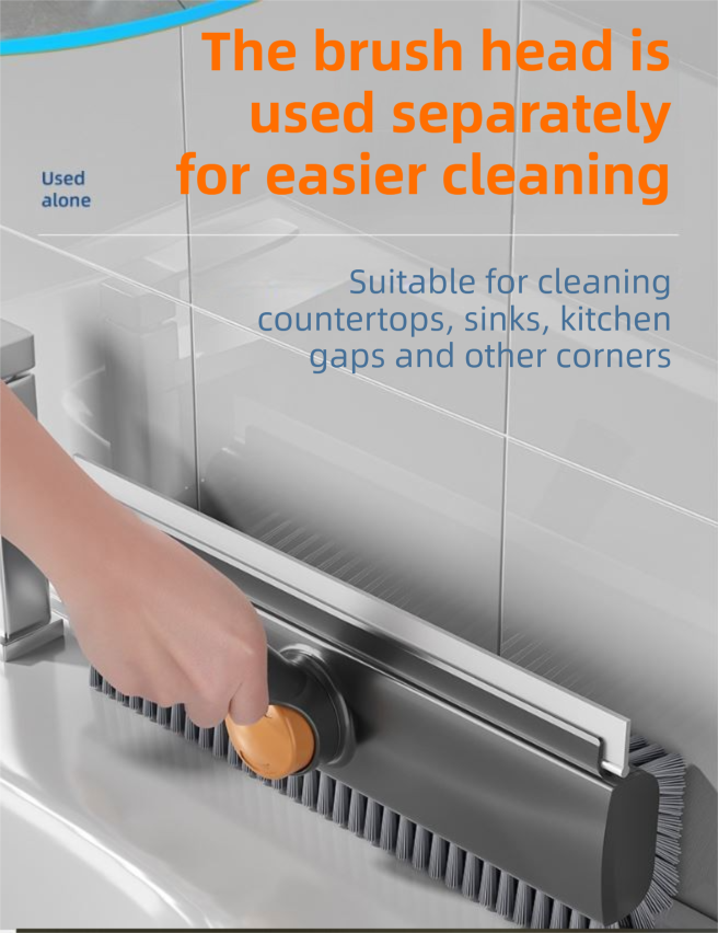 Grey and White 360°Rotating Detachable V-Shaped Floor Scrub Brush for Indoor & view 9