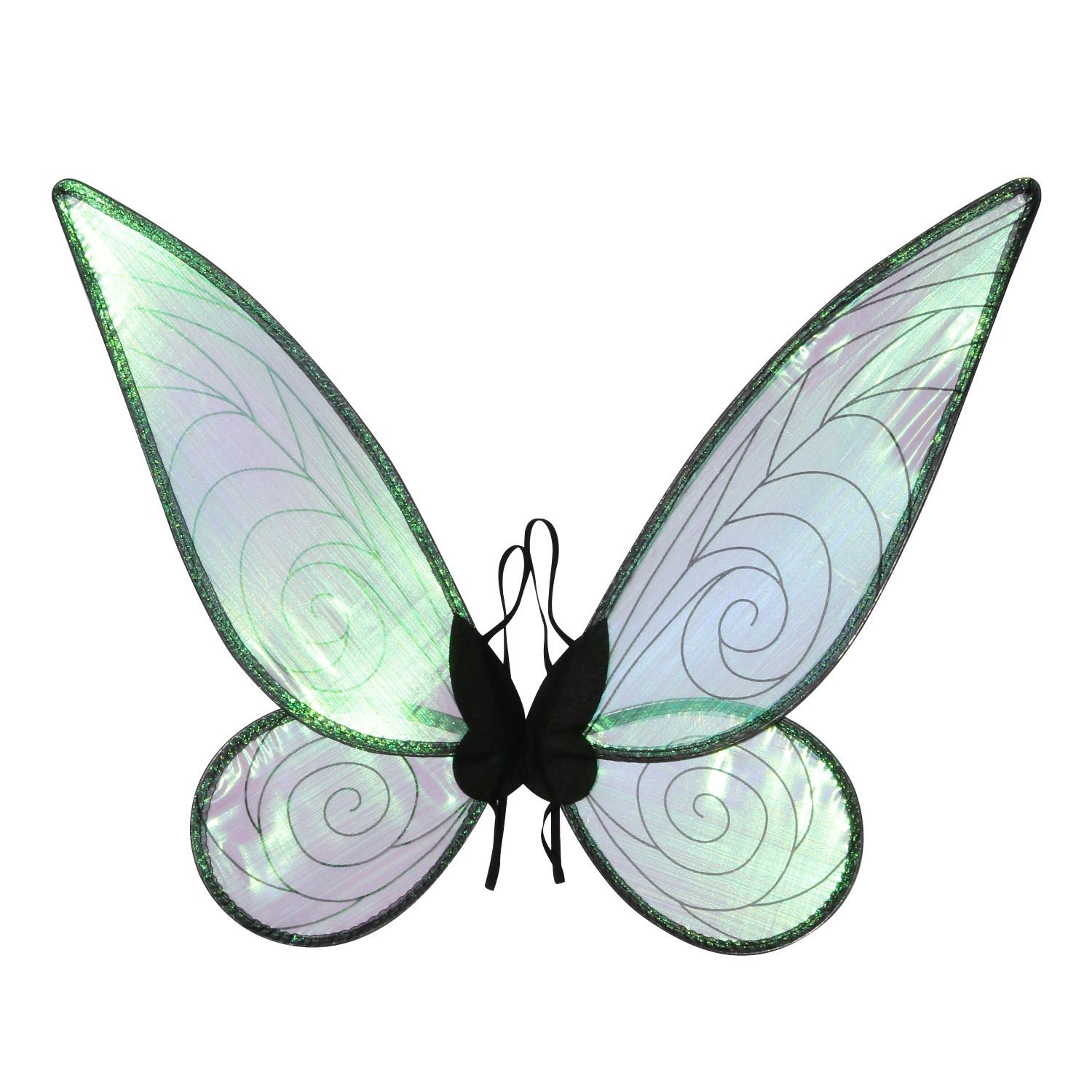 Black Fairy Shimmering Butterfly Wings Costume with Elastic Shoulder Strap — image 1