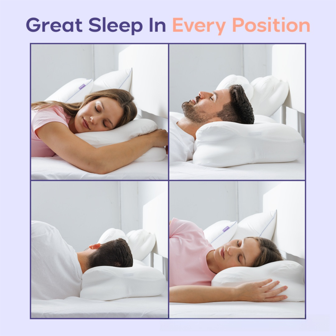 Pink Cloud Memory Foam Cervical Support Pillow Core and Cover (71 x 38 x 13CM) view 5