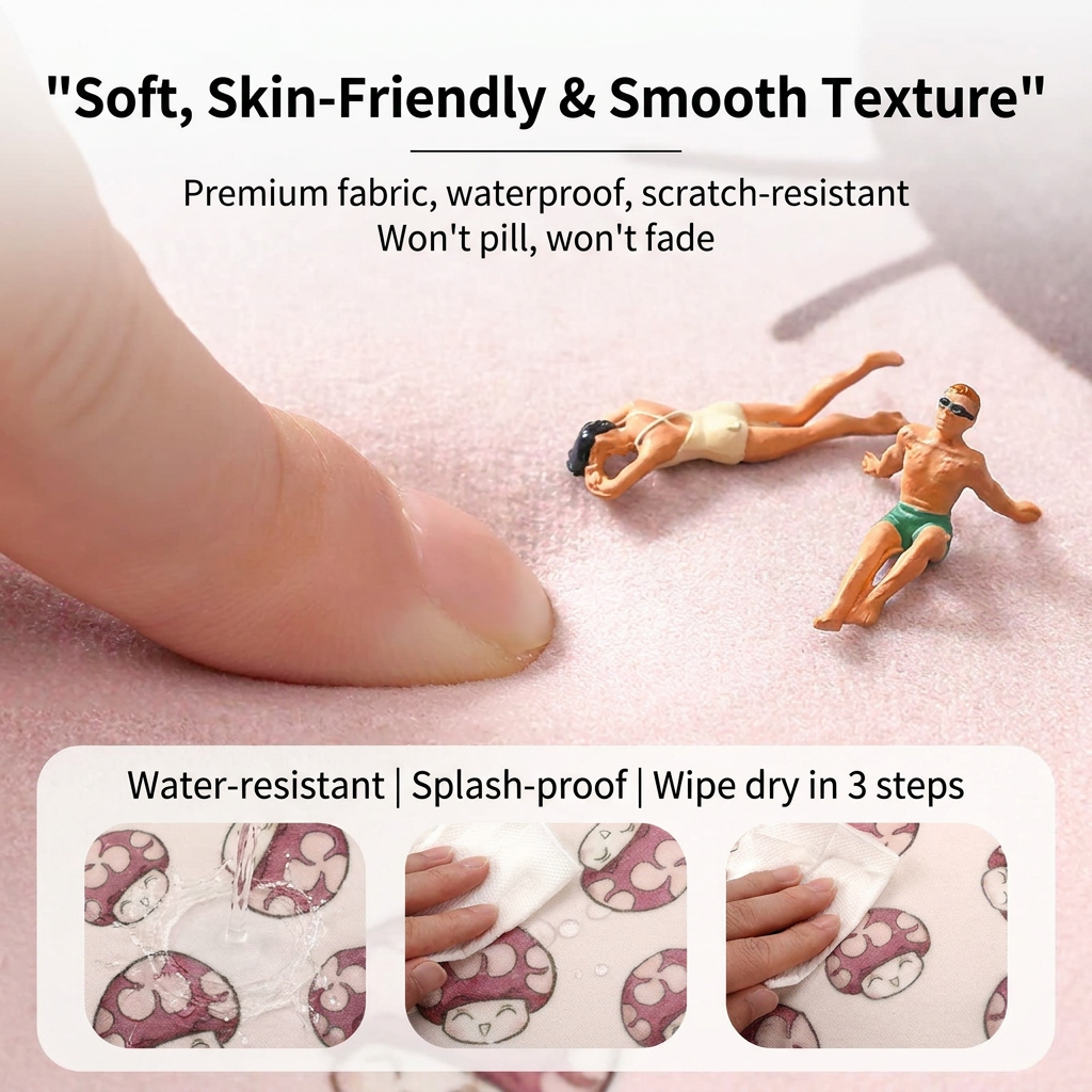 Pink Ergonomic Plush Wrist Rest 2PCS Set – 80×20cm Keyboard Wrist Pad + view 4