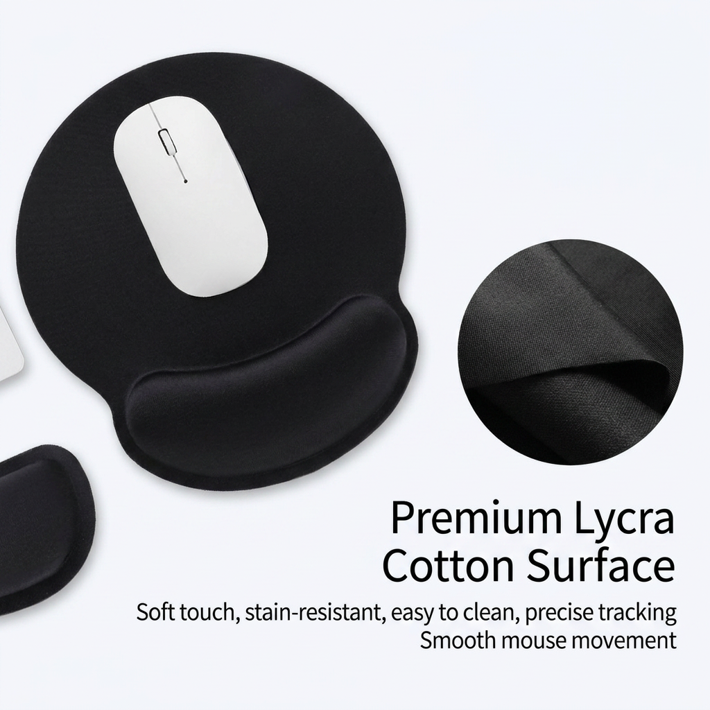 4-Piece Black Ergonomic Desk Arm Rest & Wrist Support Set with 2 Pack Clamp-On view 5