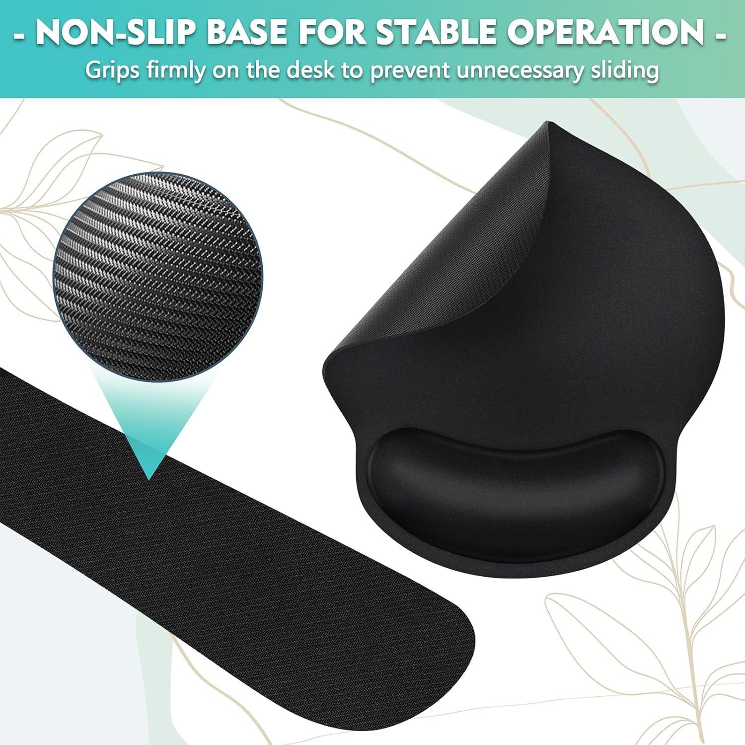 4-Piece Black Ergonomic Desk Arm Rest & Wrist Support Set with 2 Pack Clamp-On view 7