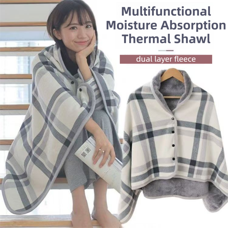 Warm Cozy Study and Office Corner Set with Wearable Dual Layer Fleece Shawl view 3