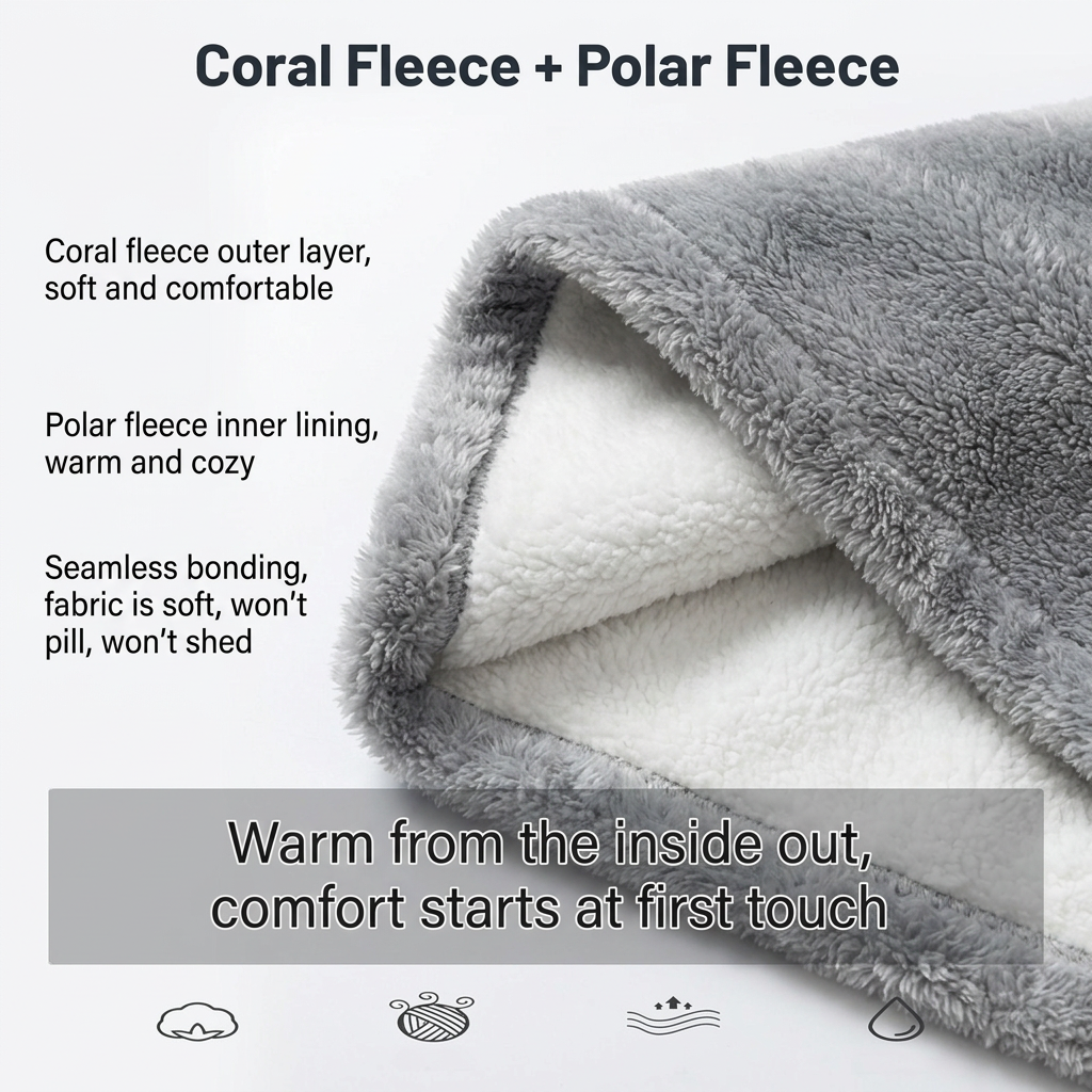 Warm Cozy Study and Office Corner Set with Wearable Dual Layer Fleece Shawl view 4