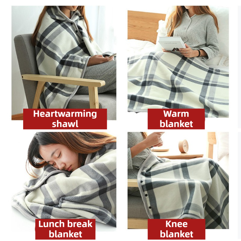 Warm Cozy Study and Office Corner Set with Wearable Dual Layer Fleece Shawl view 5