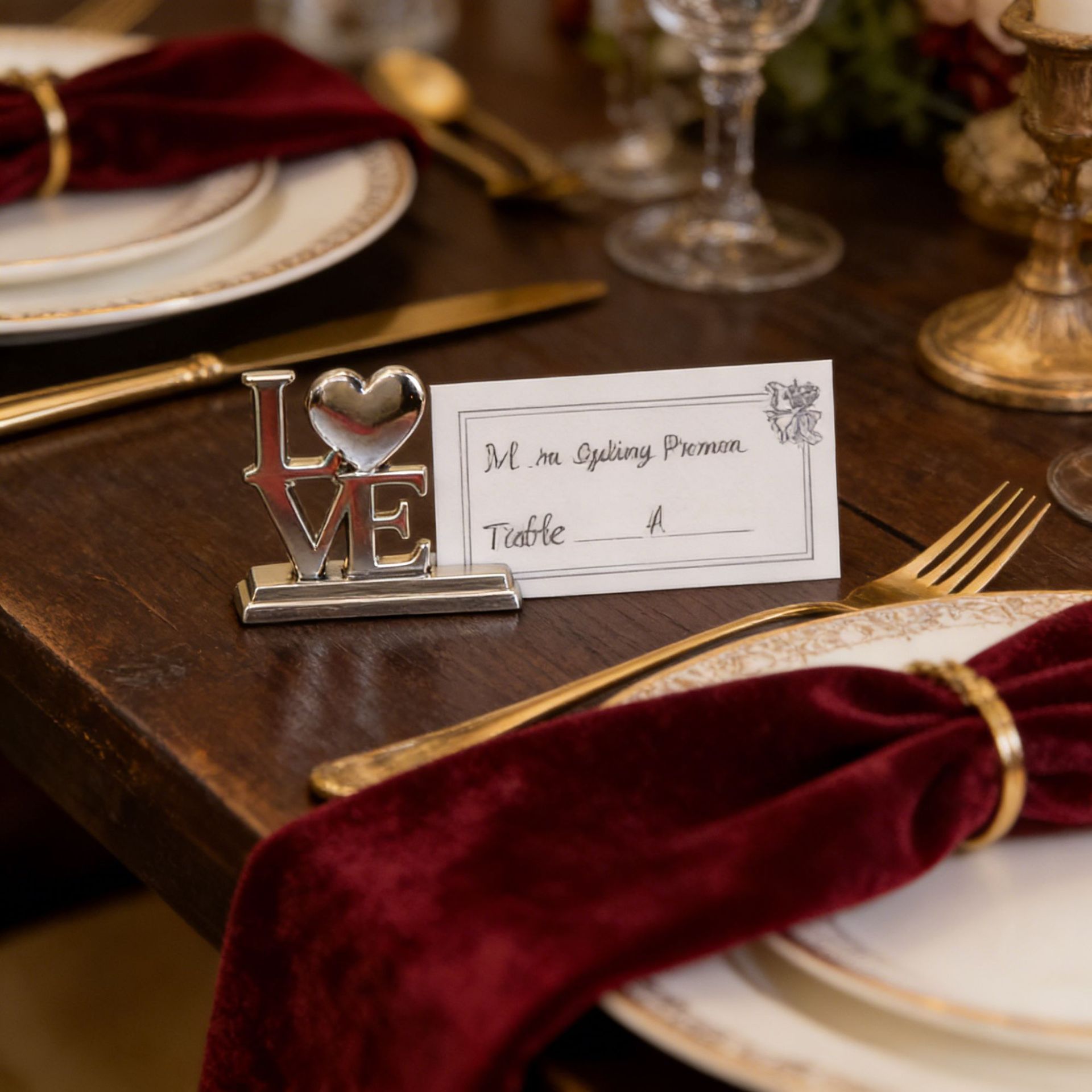 10-Pack Silver Plated Alloy Place Card Holders with Hollowed-Out Heart Designs view 2