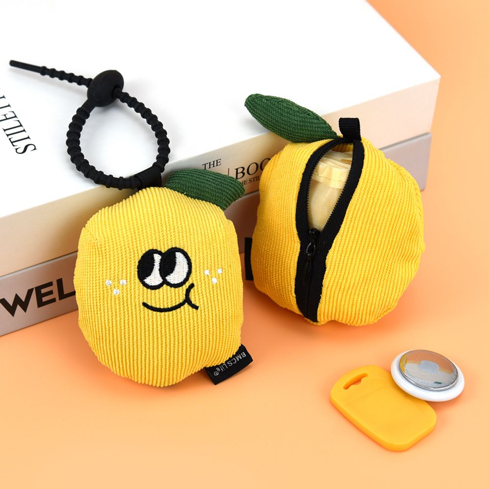 Portable Cute Avocado Corduroy Storage Pouch with Zipper and Hidden Folding view 5