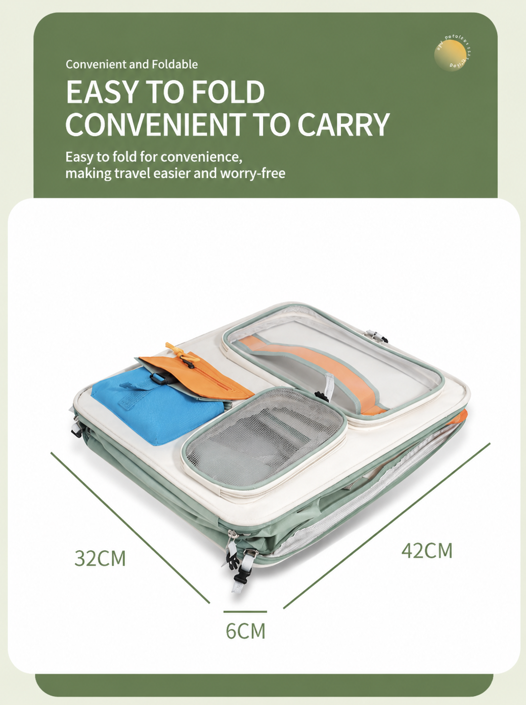 Orange and Grey Large Space Pet Carrier Trolley – Foldable Cat Carrier view 8