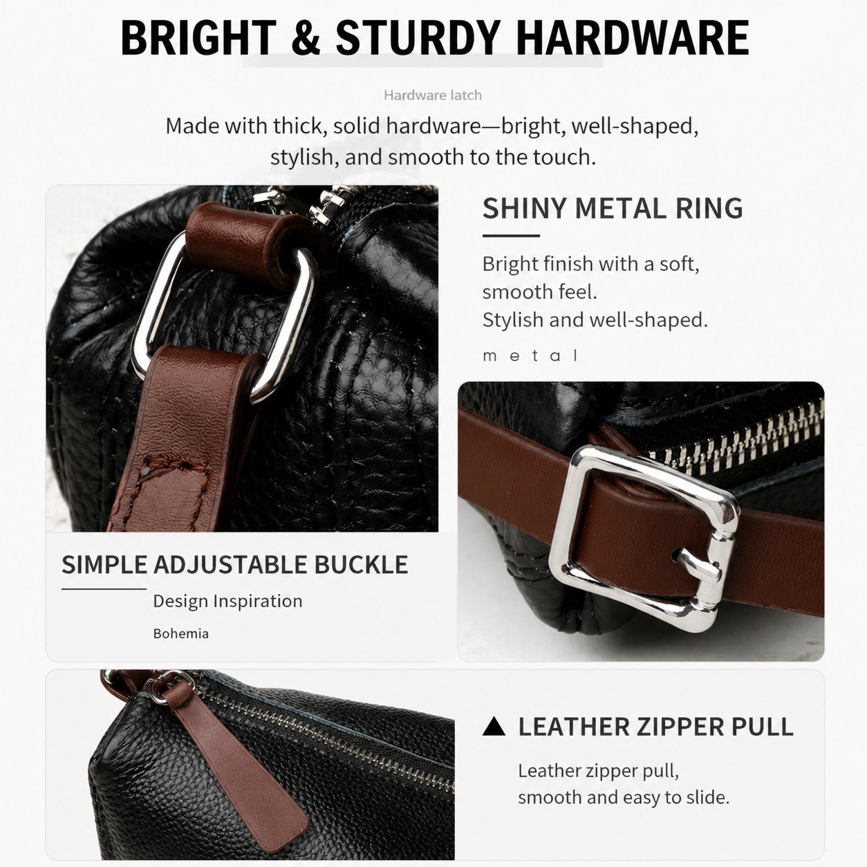 Red Stylish Genuine Leather Crescent Shape Shoulder Bag for Women – Compact view 4