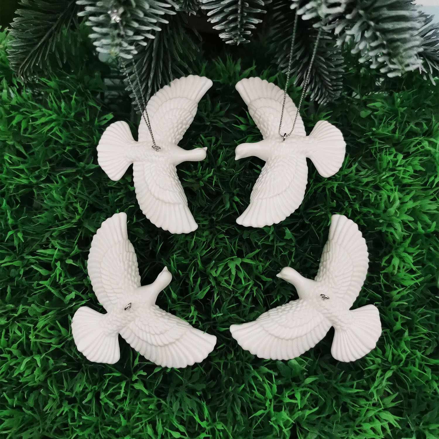 Crystal Dove and Fairy Christmas Ornament Set (20 PCS) – Elegant Peace Dove view 4