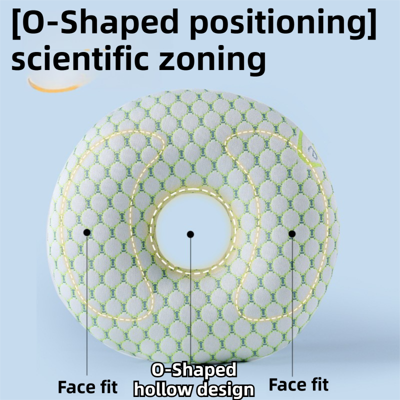 White 30CM Round Ear Protection Pillow with Hole Design – Milk Silk Removable view 5