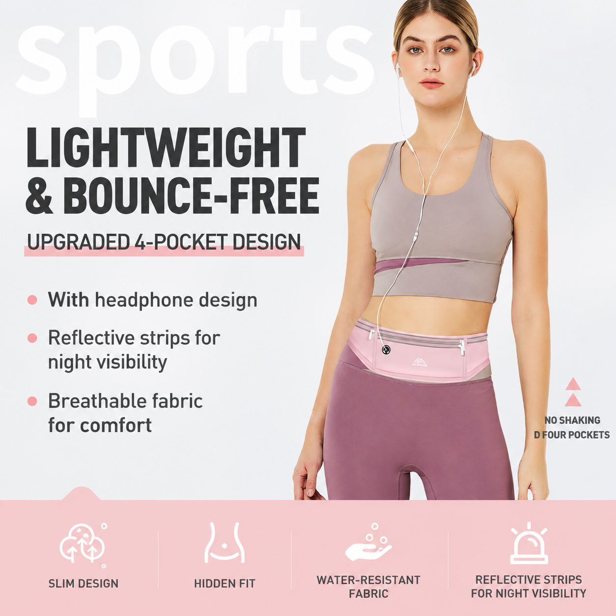 Blue Breathable & Waterproof Lycra Running Waist Bag for Kettle & 7.5" Phone view 2