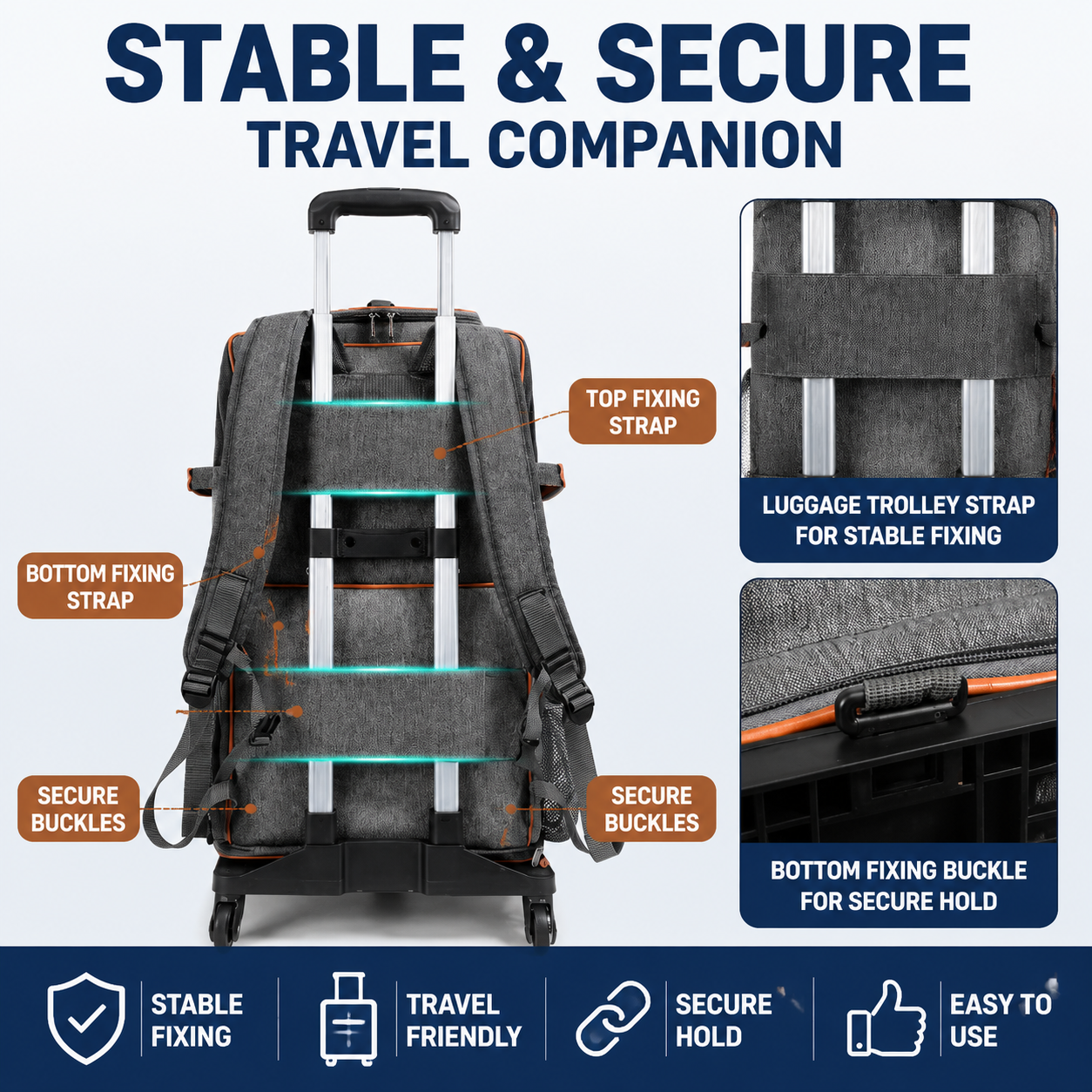 Green Double Layer Pet Backpack and Trolley Carrier - Foldable Large Capacity view 6
