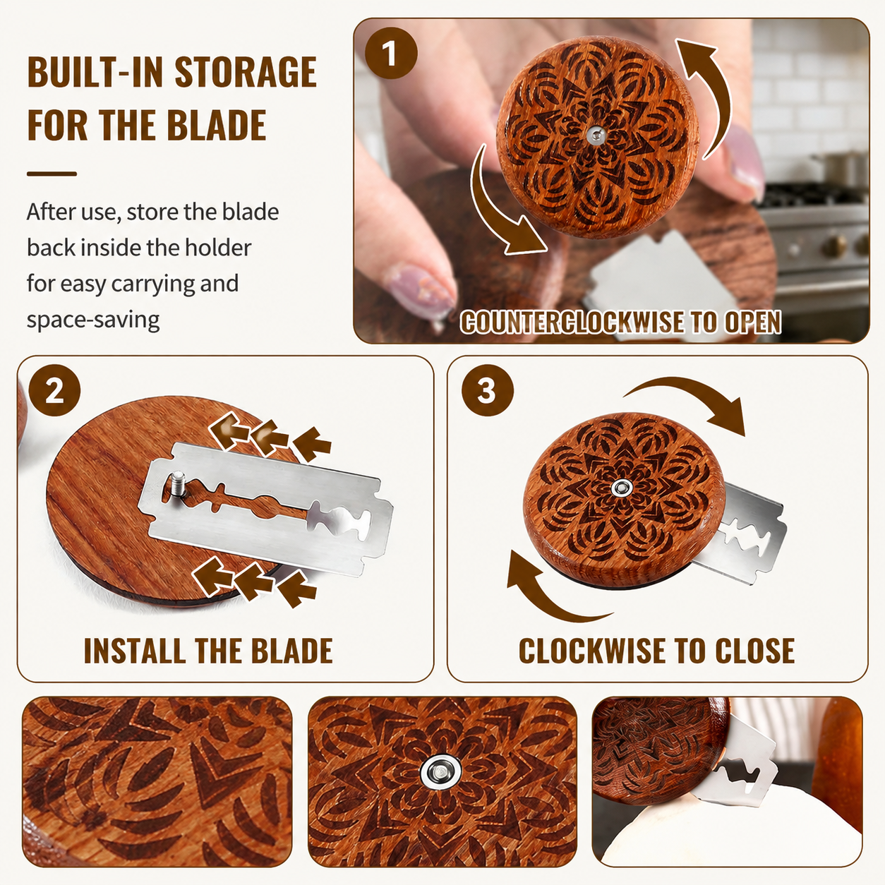 Orange Bread Baking Tool Set with Silicone Dough Mat + Rolling Pin view 6